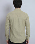 Sky Crane Premium Sage Green Embroidered Shirt