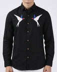 Midnight Swallow Embroidered Premium Shirt