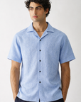 Sky Blue Popcorn Half Sleeve Shirt