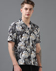 Regular Fit Printed Spread Collar Beach Wear Shirt