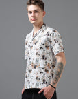 Regular Fit Printed Spread Collar Beach Wear Shirt