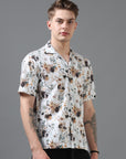 Regular Fit Printed Spread Collar Beach Wear Shirt