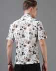 Regular Fit Printed Spread Collar Beach Wear Shirt