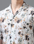 Regular Fit Printed Spread Collar Beach Wear Shirt