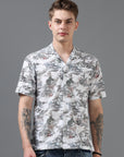 Regular Fit Printed Spread Collar Beach Wear Shirt