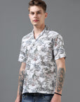 Regular Fit Printed Spread Collar Beach Wear Shirt