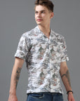 Regular Fit Printed Spread Collar Beach Wear Shirt