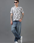 Regular Fit Printed Spread Collar Beach Wear Shirt