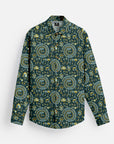 The Dark Green Shirt With Tribal Print