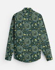 The Dark Green Shirt With Tribal Print