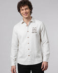 Coffee & Chill Premium Embroidered Linen Shirt