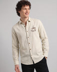 Coffee Tales Embroidery Linen Shirt