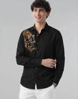 Royal Panther Premium Black Embroidered Shirt