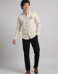 Coffee Tales Embroidery Linen Shirt