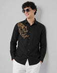 Royal Panther Premium Black Embroidered Shirt