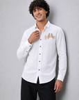 Golden Perch Embroidered Cotton Shirt