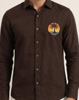 Sunset Palm Premium Embroidery Shirt