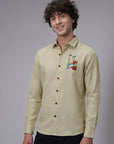 Tropical Horizon Embroidery Sage Green Shirt