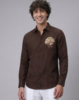 Earthwood Premium Brown Embroidered Shirt