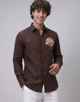 Earthwood Premium Brown Embroidered Shirt