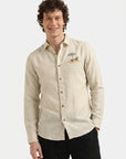 Coastal Escape Premium Beige Embroidered Shirt