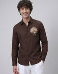 Earthwood Premium Brown Embroidered Shirt