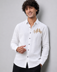 Golden Perch Embroidered Cotton Shirt