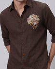 Earthwood Premium Brown Embroidered Shirt