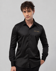 Midnight Black Stay Rare Premium Satin Shirt