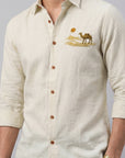 Desert Dune Premium Beige Embroidered Shirt