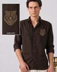 Royal Tiger Embroidered Cotton Shirt