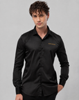 KRONIK Midnight Black Satin Shirt