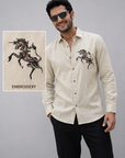 Ivory Stallion Premium Embroidered Shirt