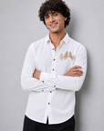 Golden Perch Embroidered Cotton Shirt