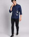 Twin Flying Crane Full Sleeve Casual Shirt