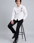 Elegant Flying Crane Full Sleeve Casual Shirt