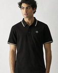 Placket Detail Regular Polo Shirt black