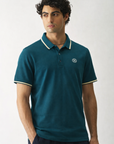 Placket Detail Regular Polo Shirt DARK blue