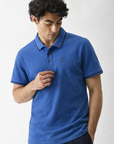 Placket Detail Regular Polo Shirt blue