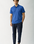 Placket Detail Regular Polo Shirt blue