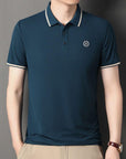 Placket Detail Regular Polo Shirt DARK blue