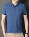 Placket Detail Regular Polo Shirt blue