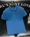 Placket Detail Regular Polo Shirt blue