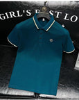 Placket Detail Regular Polo Shirt DARK blue