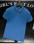 Placket Detail Regular Polo Shirt blue