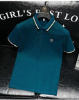 Placket Detail Regular Polo Shirt DARK blue