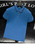 Placket Detail Regular Polo Shirt blue