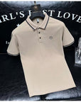 Placket Detail Regular Polo Shirt creem