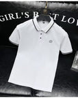 Placket Detail Regular Polo Shirt white