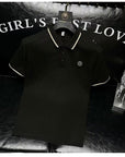 Placket Detail Regular Polo Shirt black